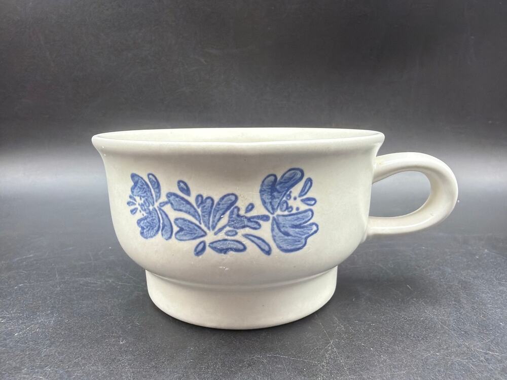 Pfaltzgraff Yorktowne Custard Cups Ramekins Set of 2 Blue Floral Stoneware
